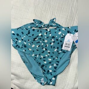 Time and Tru Women's Bikini Bottoms in Teal and White